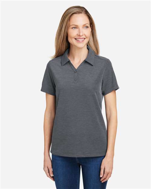 Core 365 CE112W Women's Fusion ChromaSoft Pique Polo - Carbon Heather - model front