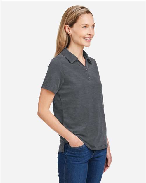 Core 365 CE112W Women's Fusion ChromaSoft Pique Polo - Carbon Heather - model side