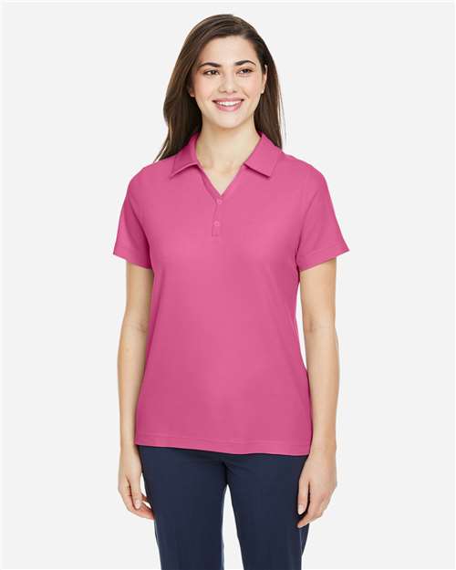 Core 365 CE112W Women's Fusion ChromaSoft Pique Polo - Charity Pink - model front