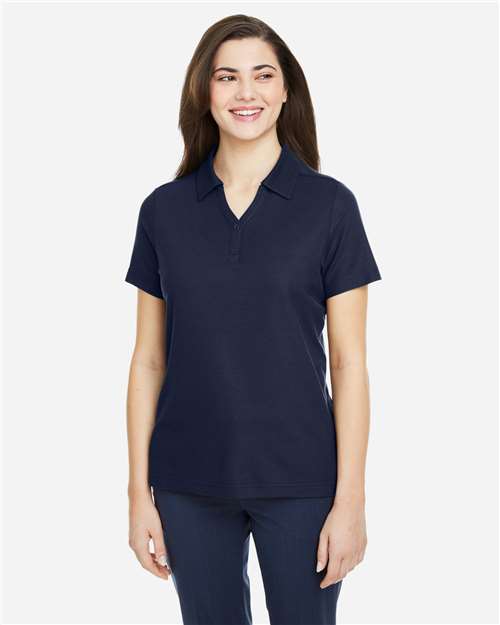 Core 365 CE112W Women's Fusion ChromaSoft Pique Polo - Classic Navy - model front
