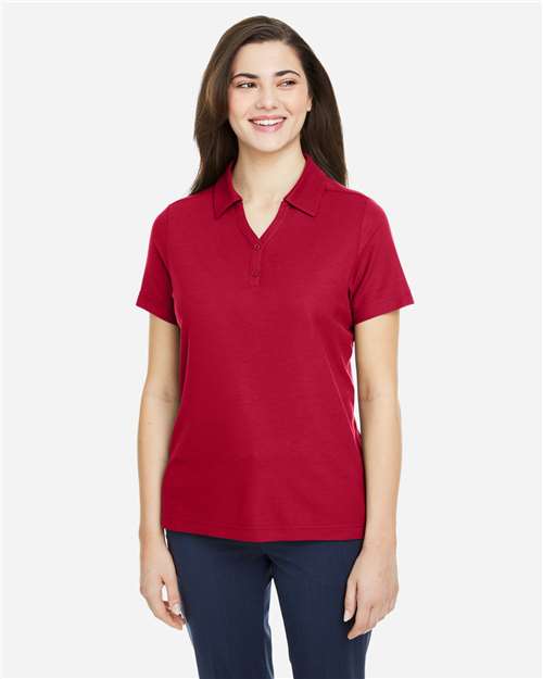 Core 365 CE112W Women's Fusion ChromaSoft Pique Polo - Classic Red - model front