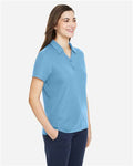 Core 365 CE112W Women's Fusion ChromaSoft Pique Polo - Columbia Blue - model side