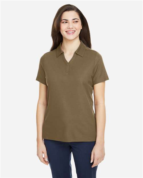 Core 365 CE112W Women's Fusion ChromaSoft Pique Polo - Coyote Brown - model front