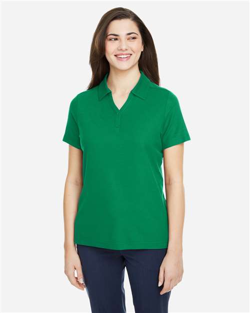 Core 365 CE112W Women's Fusion ChromaSoft Pique Polo - Kelly Green - model front