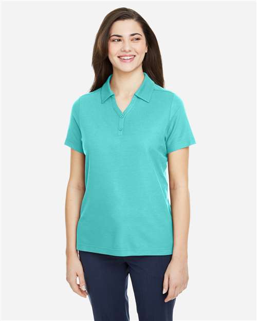 Core 365 CE112W Women's Fusion ChromaSoft Pique Polo - Sea Glass - model front