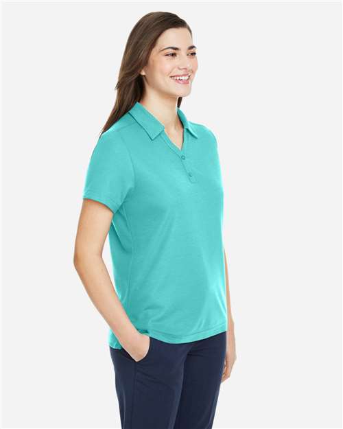 Core 365 CE112W Women's Fusion ChromaSoft Pique Polo - Sea Glass - model side