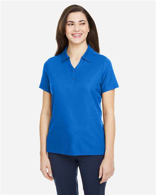 Core 365 CE112W Women's Fusion ChromaSoft Pique Polo - True Royal - model front