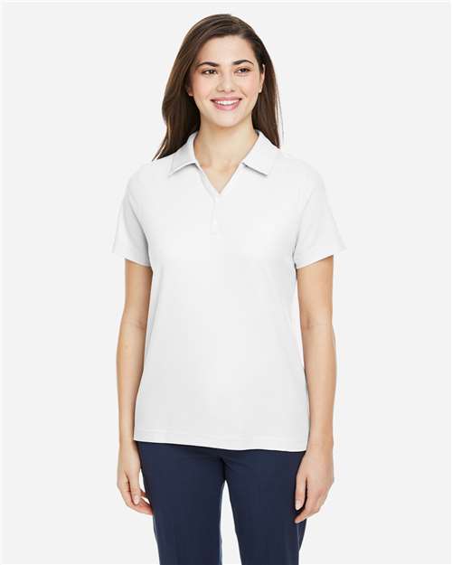 Core 365 CE112W Women's Fusion ChromaSoft Pique Polo - White - model front