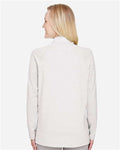 Devon & Jones DG480W Women's CrownLux Performance Clubhouse Micro-Stripe Quarter-Zip Pullover - Silver - model back