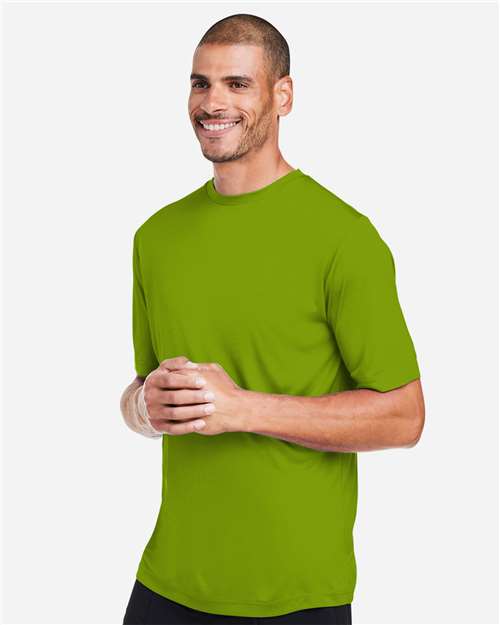 Core 365 CE10 Unisex Capital Performance T-Shirt - Acid Green - model side
