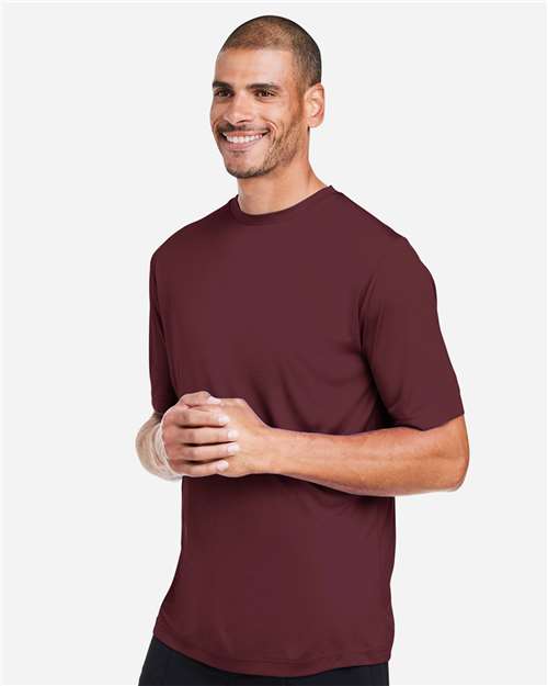 Core 365 CE10 Unisex Capital Performance T-Shirt - Burgundy - model side
