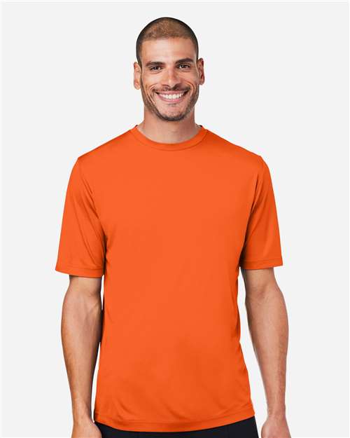 Core 365 CE10 Unisex Capital Performance T-Shirt - Campus Orange - model front