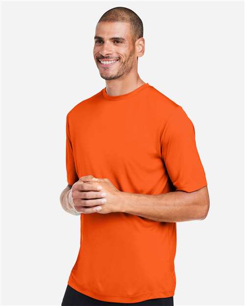 Core 365 CE10 Unisex Capital Performance T-Shirt - Campus Orange - model side