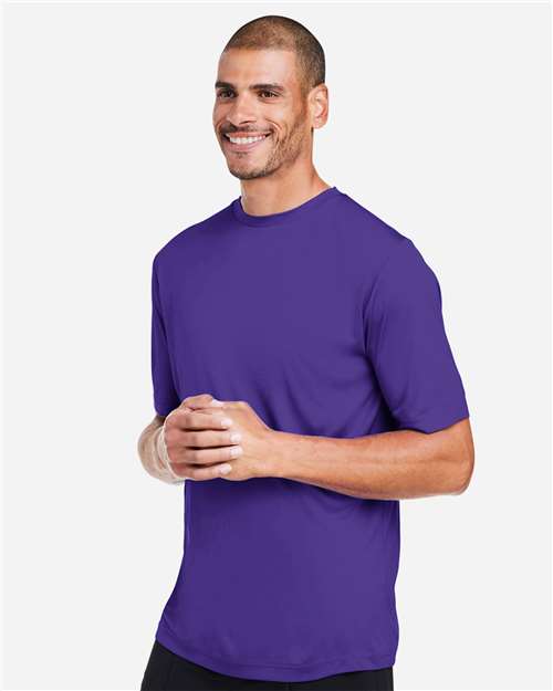 Core 365 CE10 Unisex Capital Performance T-Shirt - Campus Purple - model side