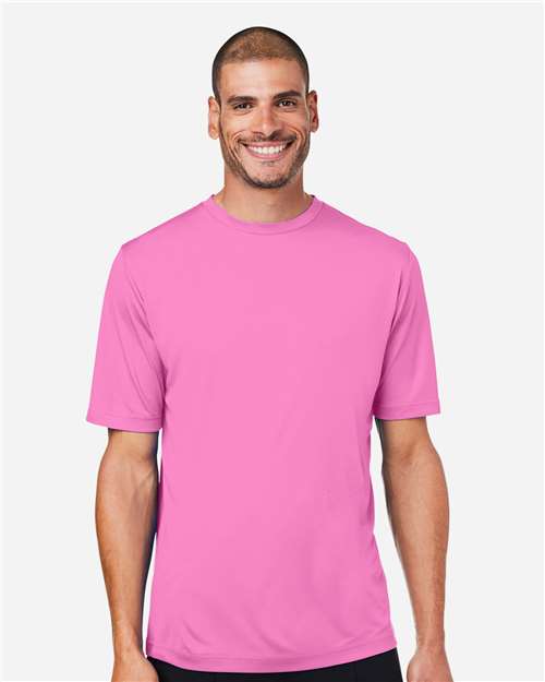 Core 365 CE10 Unisex Capital Performance T-Shirt - Charity Pink - model front