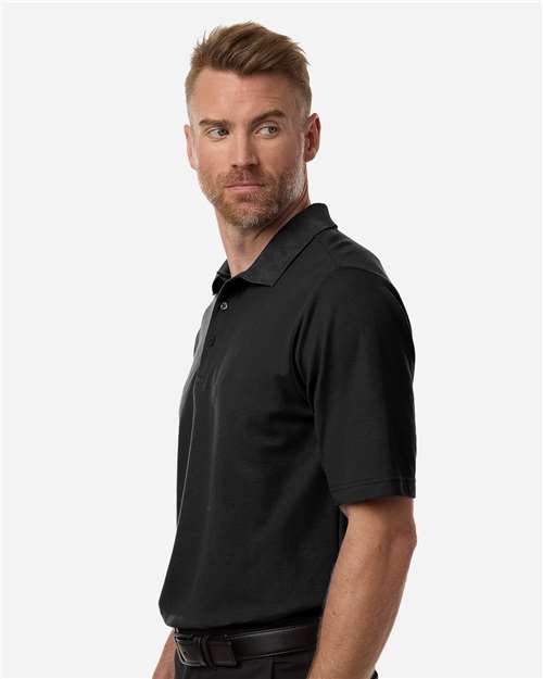 Core 365 CE106 Men's Resolve CVC Performance Pique Polo - Black - model side