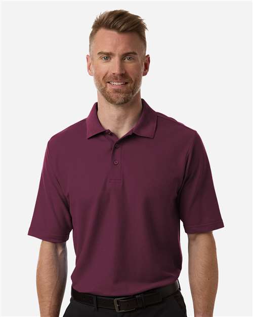 Core 365 CE106 Men's Resolve CVC Performance Pique Polo - Burgundy - model front