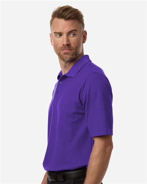 Core 365 CE106 Men's Resolve CVC Performance Pique Polo - Campus Purple - model side