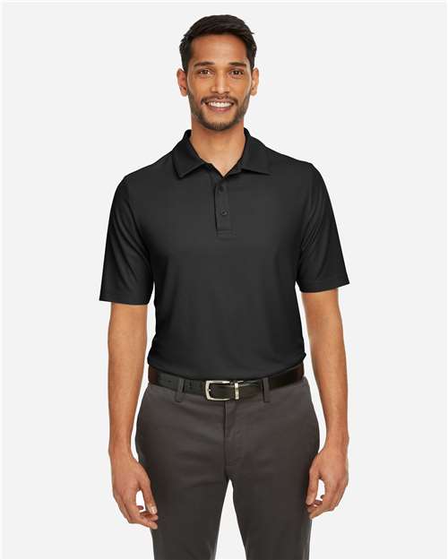 Core 365 CE112 Men's Fusion ChromaSoft Pique Polo - Black - model front