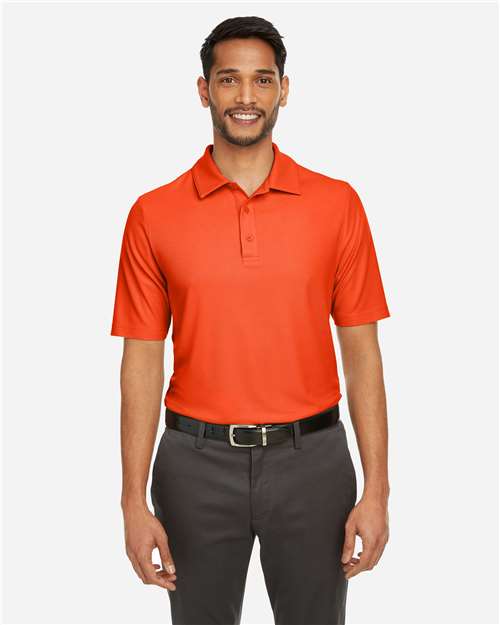 Core 365 CE112 Men's Fusion ChromaSoft Pique Polo - Campus Orange - model front