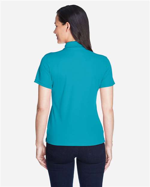 Core 365 78181 Women's Origin Performance Piqué Polo - Clear Teal - model back