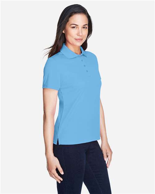 Core 365 78181 Women's Origin Performance Piqué Polo - Columbia Blue - model side