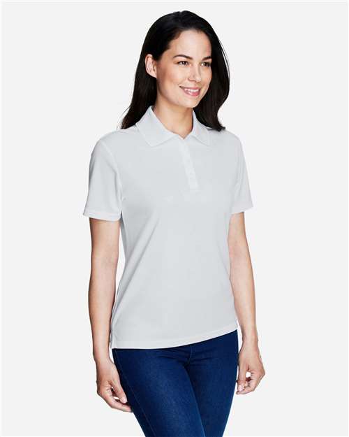 Core 365 78181 Women's Origin Performance Piqué Polo - Platinum - model side