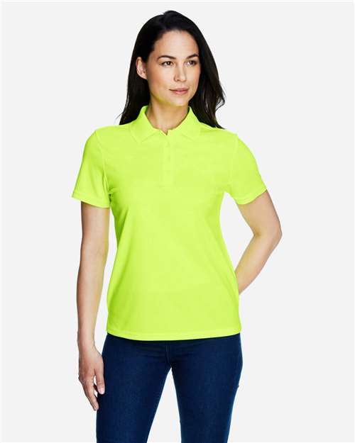Core 365 78181 Women's Origin Performance Piqué Polo - Safety Yellow - model front