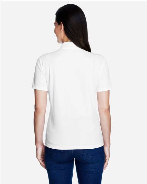 Core 365 78181 Women's Origin Performance Piqué Polo - White - model back