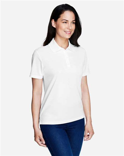 Core 365 78181 Women's Origin Performance Piqué Polo - White - model side