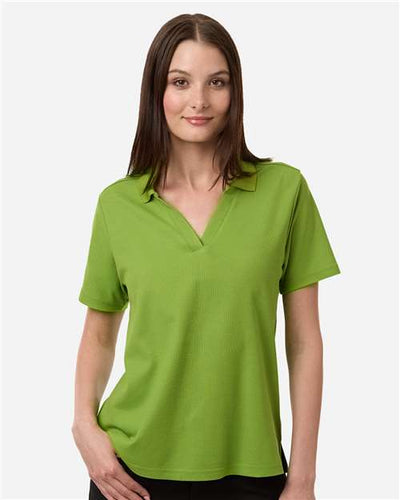 Core 365 CE106W Women's Resolve CVC Performance Pique Polo - Acid Green - model front