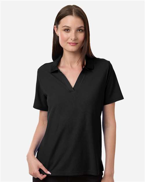 Core 365 CE106W Women's Resolve CVC Performance Pique Polo - Black - model front