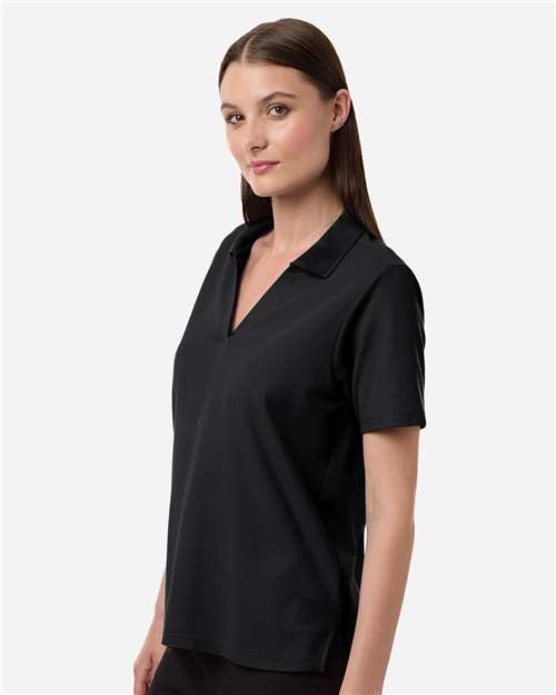 Core 365 CE106W Women's Resolve CVC Performance Pique Polo - Black - model side