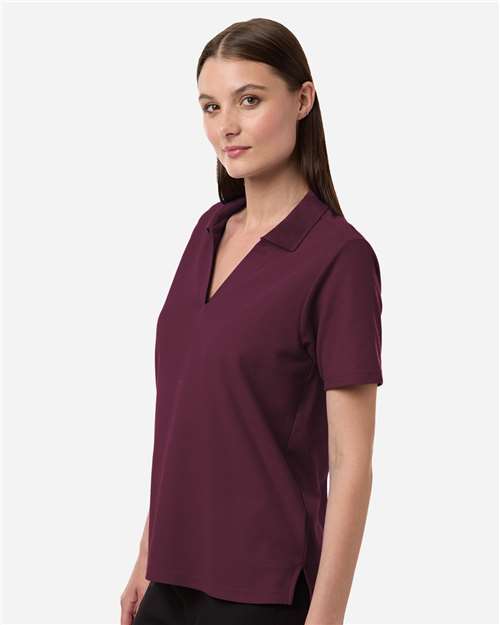 Core 365 CE106W Women's Resolve CVC Performance Pique Polo - Burgundy - model side