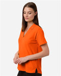 Core 365 CE106W Women's Resolve CVC Performance Pique Polo - Campus Orange - model side