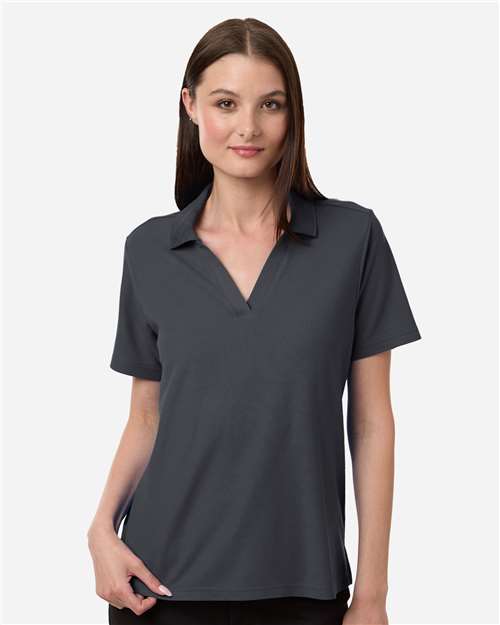 Core 365 CE106W Women's Resolve CVC Performance Pique Polo - Carbon - model front