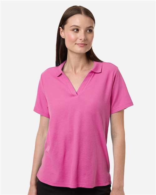 Core 365 CE106W Women's Resolve CVC Performance Pique Polo - Charity Pink - model front