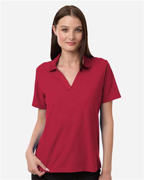Core 365 CE106W Women's Resolve CVC Performance Pique Polo - Classic Red - model front