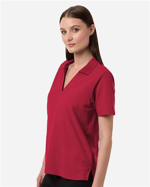 Core 365 CE106W Women's Resolve CVC Performance Pique Polo - Classic Red - model side