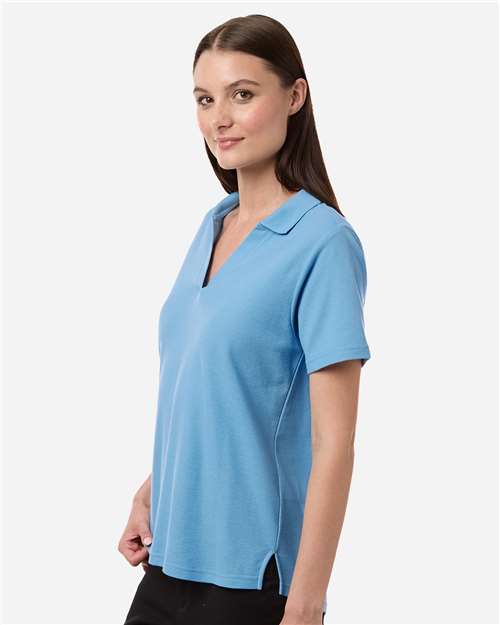 Core 365 CE106W Women's Resolve CVC Performance Pique Polo - Columbia Blue - model side