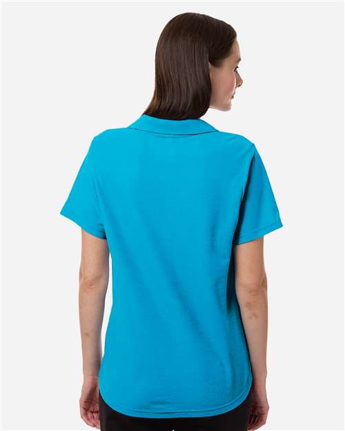 Core 365 CE106W Women's Resolve CVC Performance Pique Polo - Electric Blue - model back