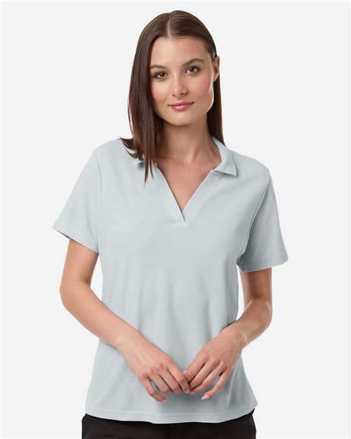 Core 365 CE106W Women's Resolve CVC Performance Pique Polo - Platinum - model front
