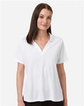 Core 365 CE106W Women's Resolve CVC Performance Pique Polo - White - model front