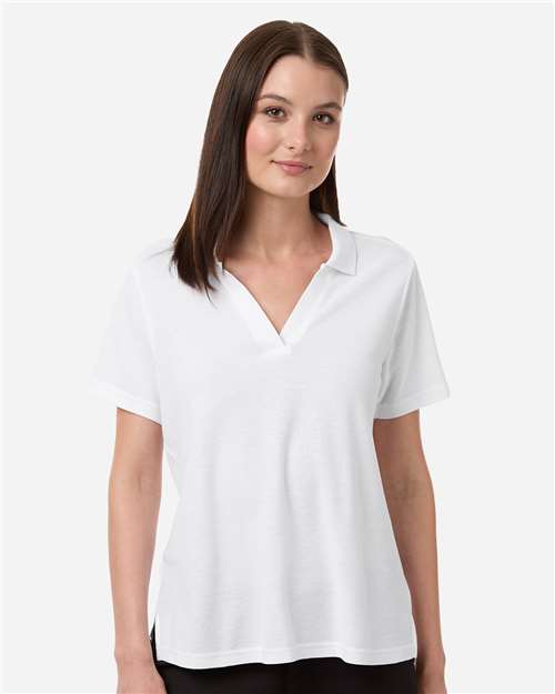 Core 365 CE106W Women's Resolve CVC Performance Pique Polo - White - model front