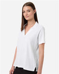 Core 365 CE106W Women's Resolve CVC Performance Pique Polo - White - model side