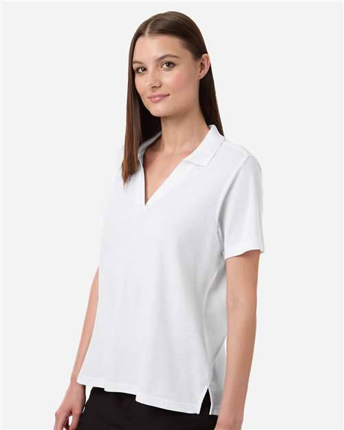 Core 365 CE106W Women's Resolve CVC Performance Pique Polo - White - model side