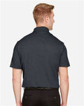 Devon & Jones DG22 Men's CrownLux Performance Address Mélange Polo - Black Melange - model back