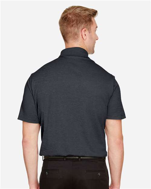 Devon & Jones DG22 Men's CrownLux Performance Address Mélange Polo - Black Melange - model back