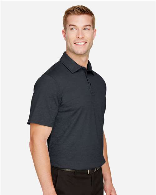 Devon & Jones DG22 Men's CrownLux Performance Address Mélange Polo - Black Melange - model side