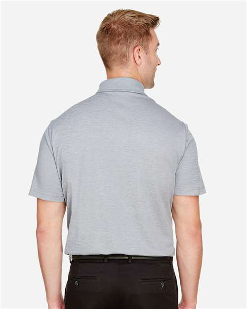 Devon & Jones DG22 Men's CrownLux Performance Address Mélange Polo - Grey Melange - model back